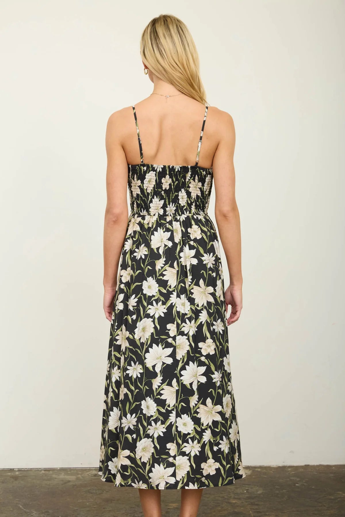 Floral Smocked Midi Dress