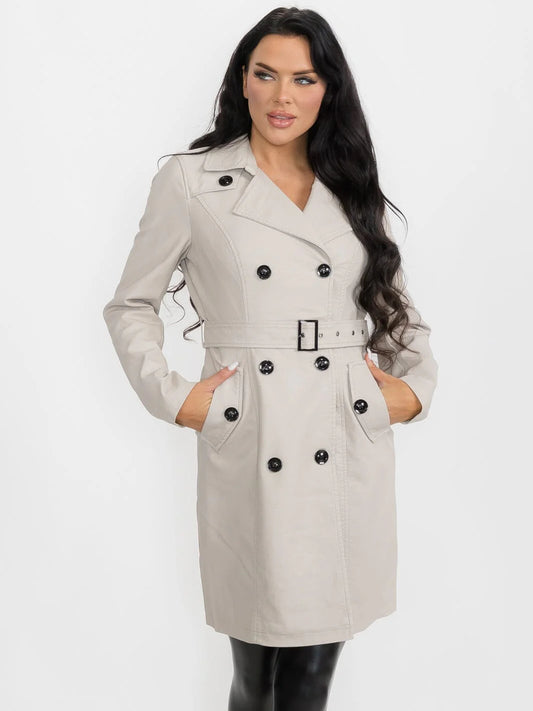 Vegan Leather Spring Coat
