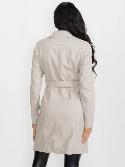 Vegan Leather Spring Coat