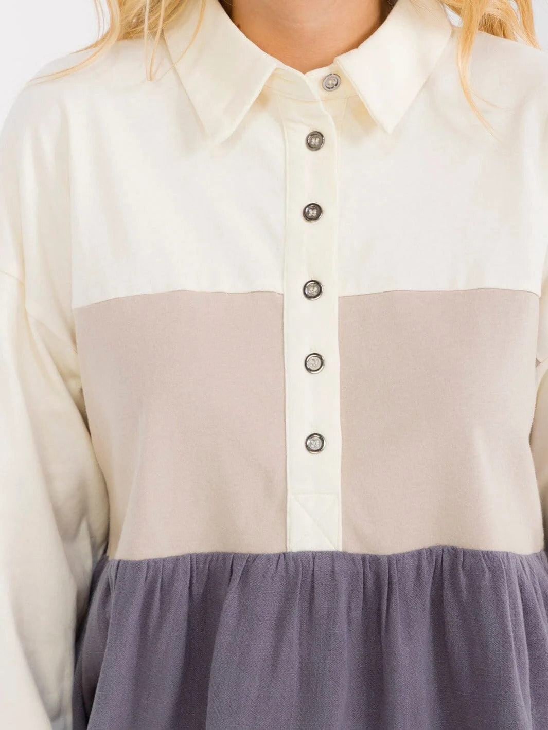 Color Block Ruffle Top