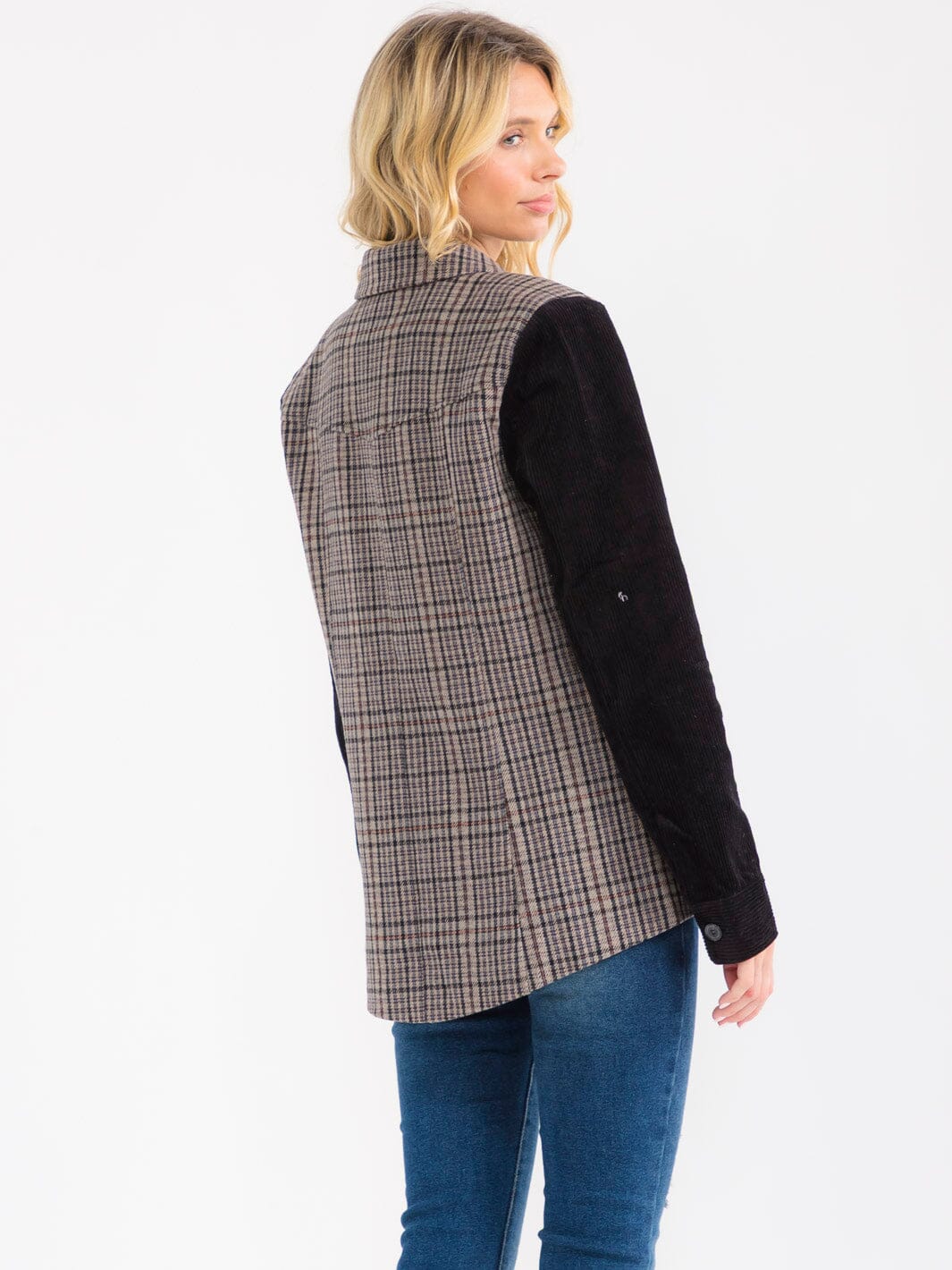 Plaid Contrast Blazer