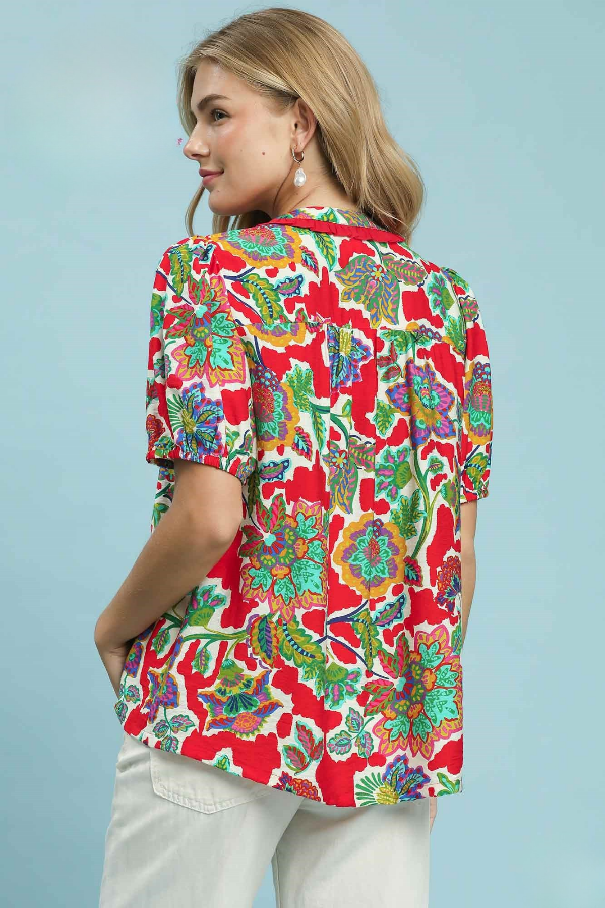 Red Tropical Top