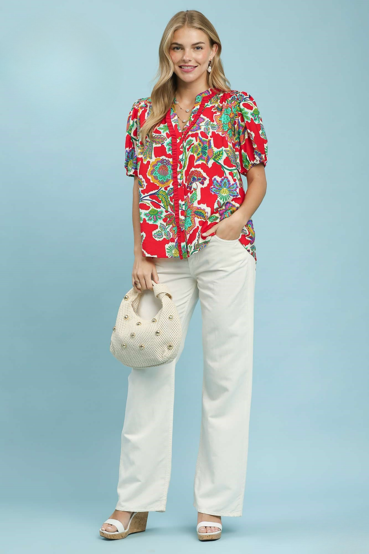 Red Tropical Top