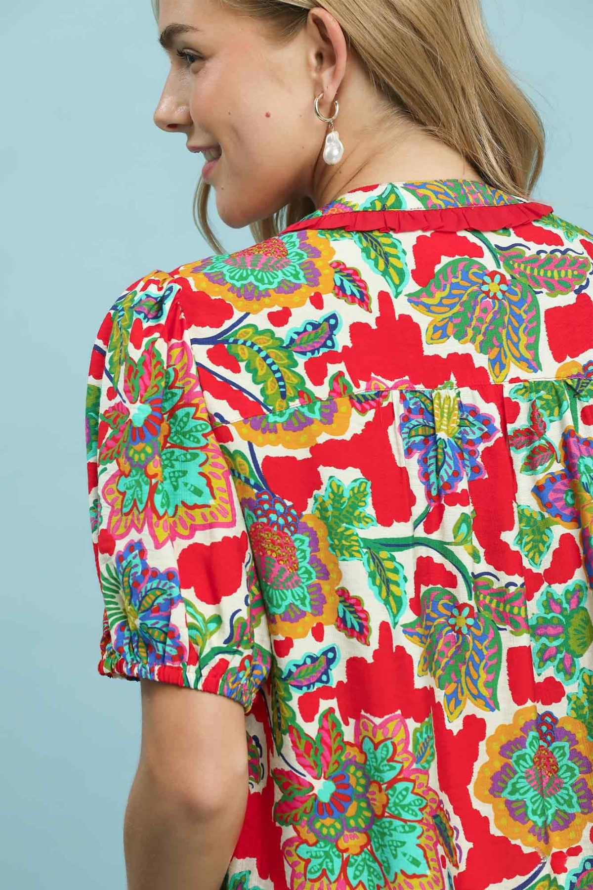 Red Tropical Top