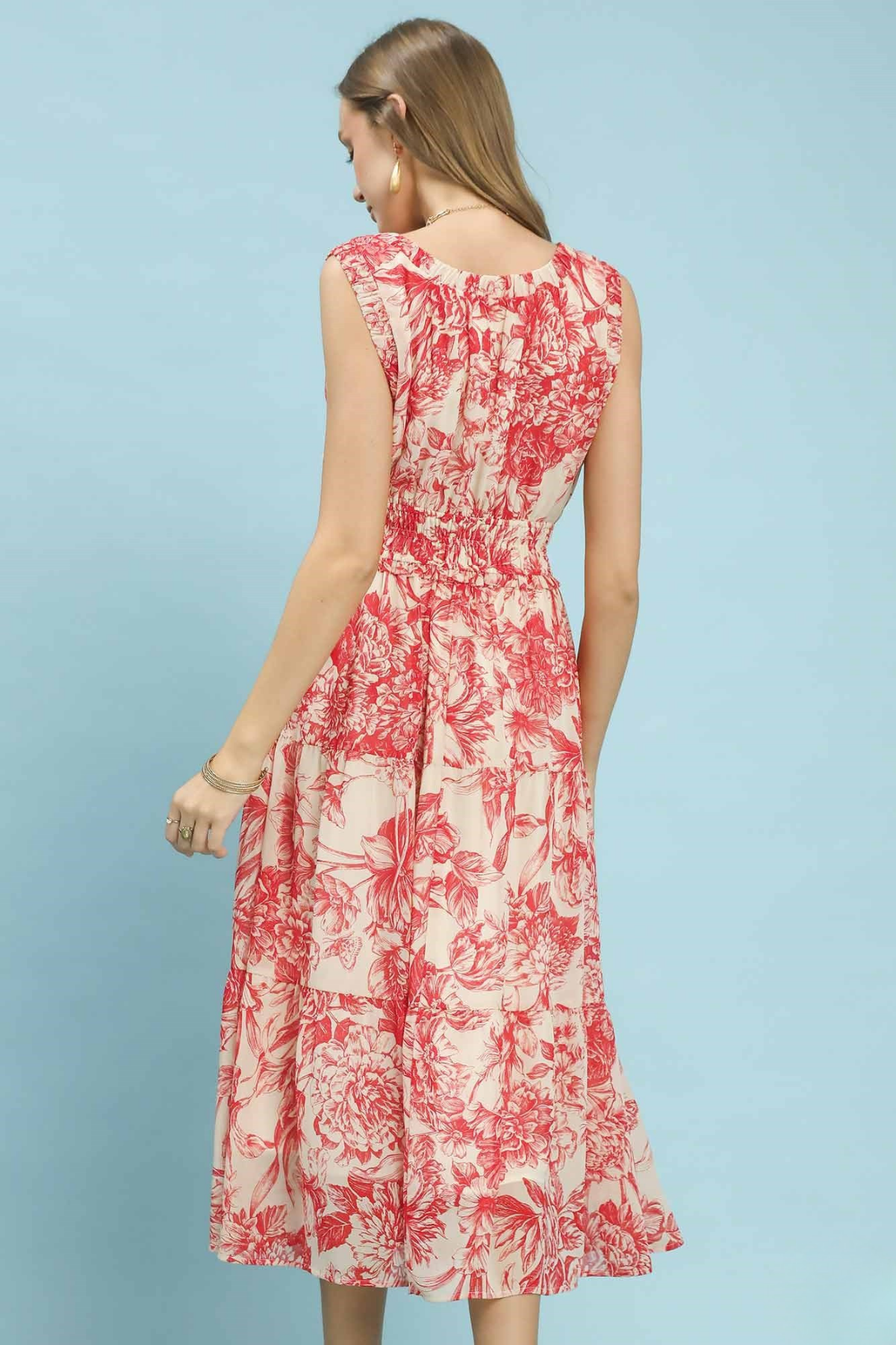 Rosé Garden Midi Dress