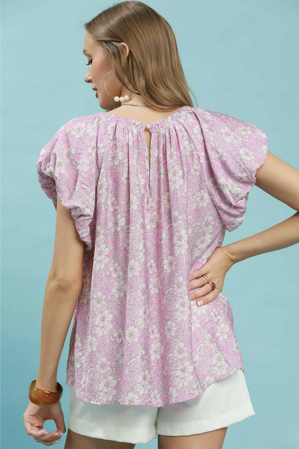 Gathered Puff Sleeve Top