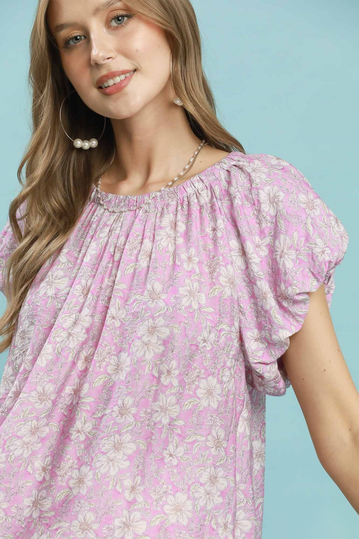 Gathered Puff Sleeve Top