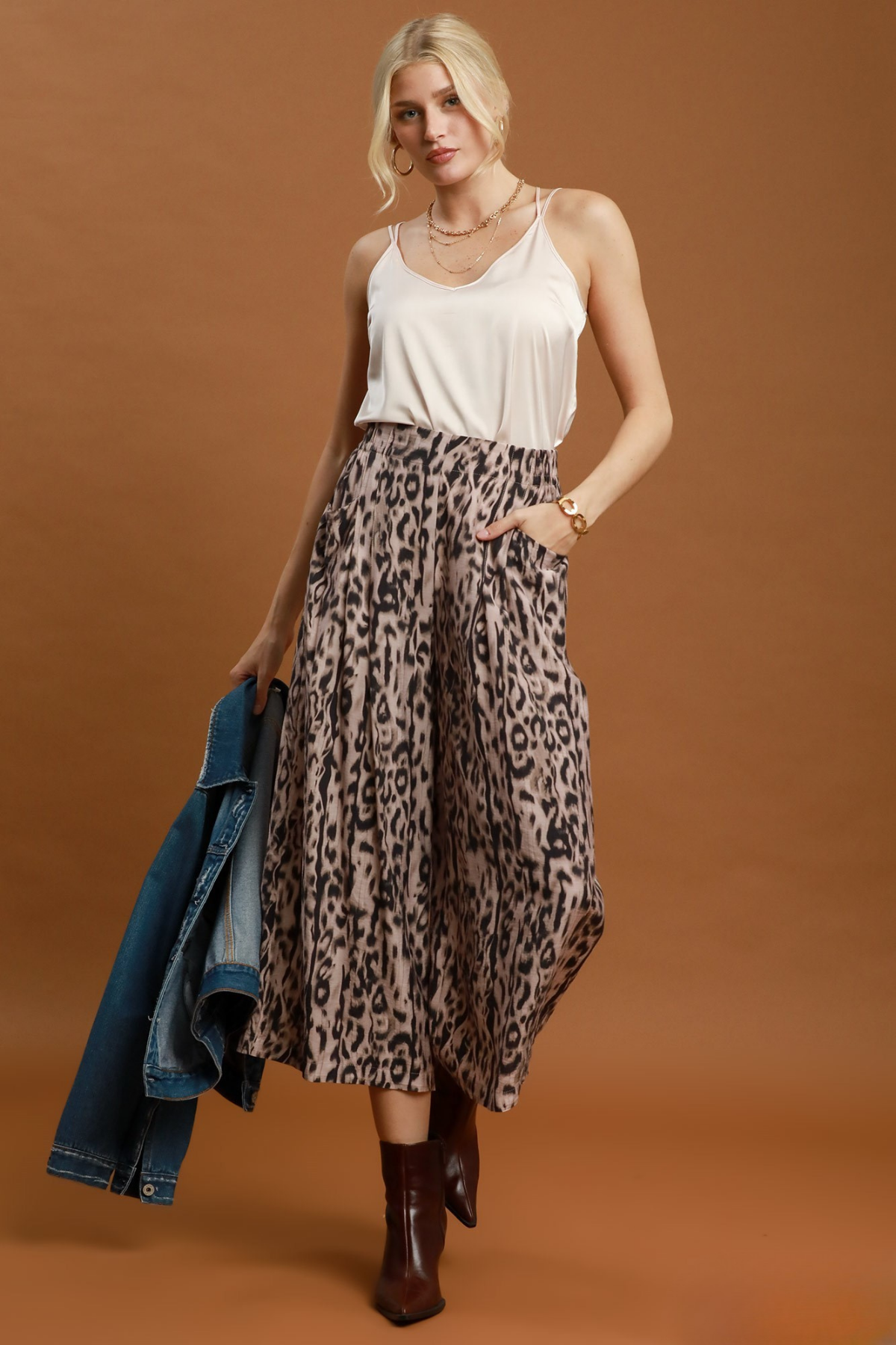 Leopard Cropped Pants