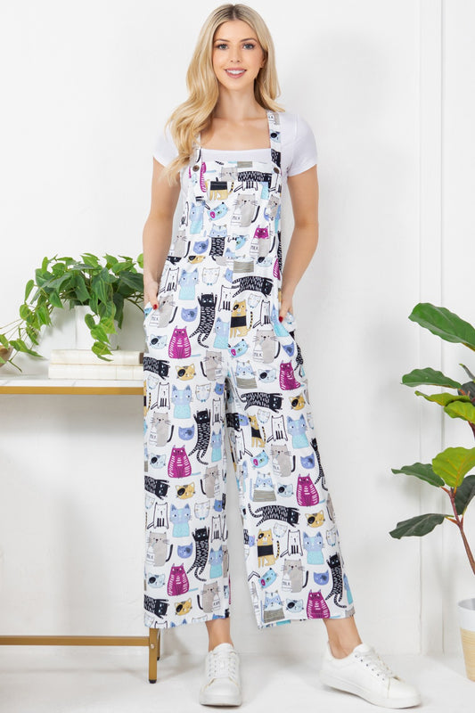 Abstract Cat Overalls