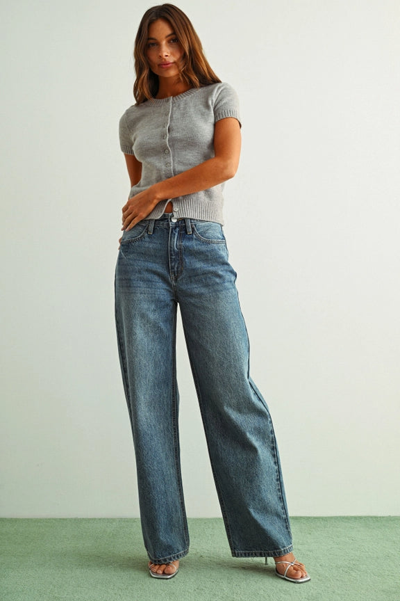 High Waisted Skater Jeans