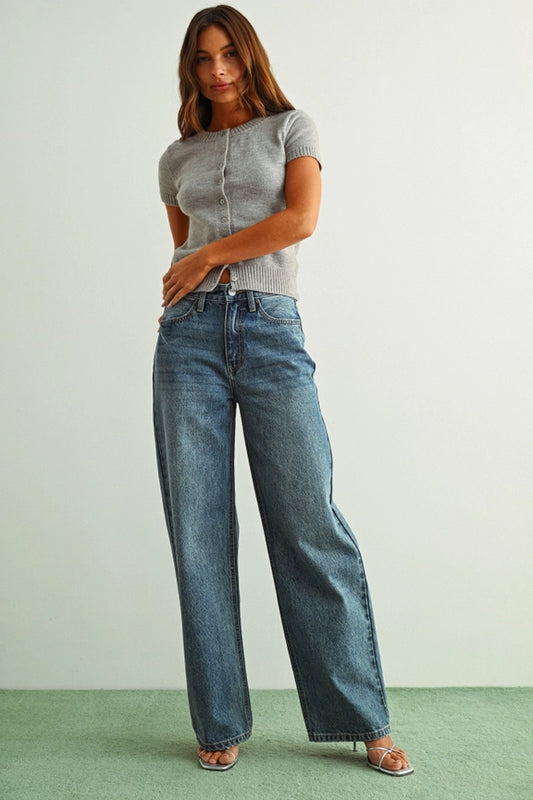High Waisted Skater Jeans