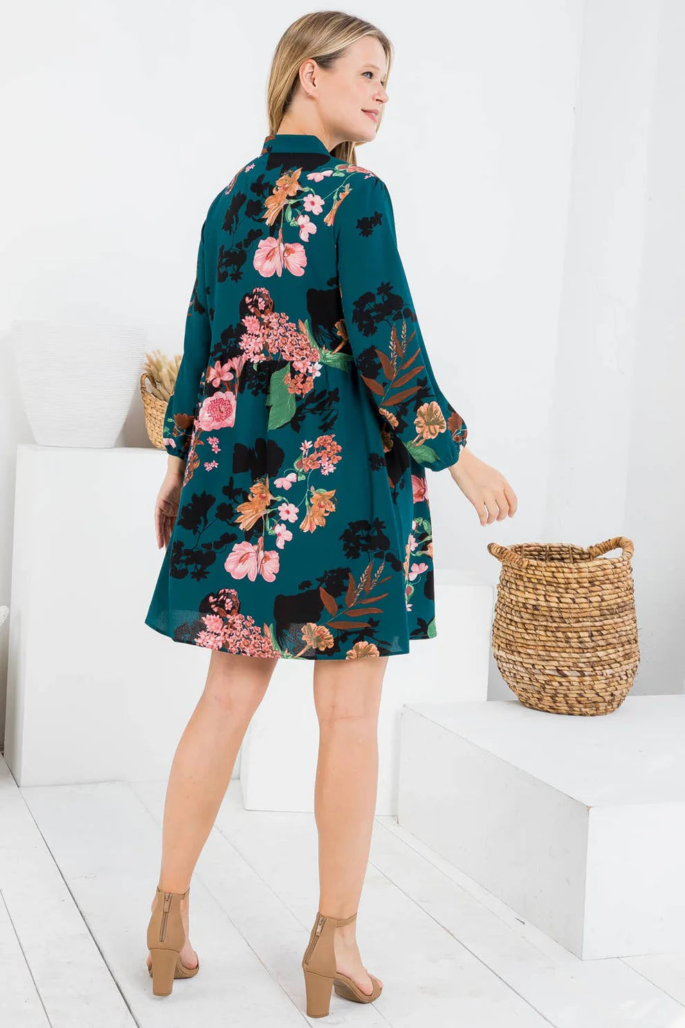 Vintage Floral Long Sleeve Dress