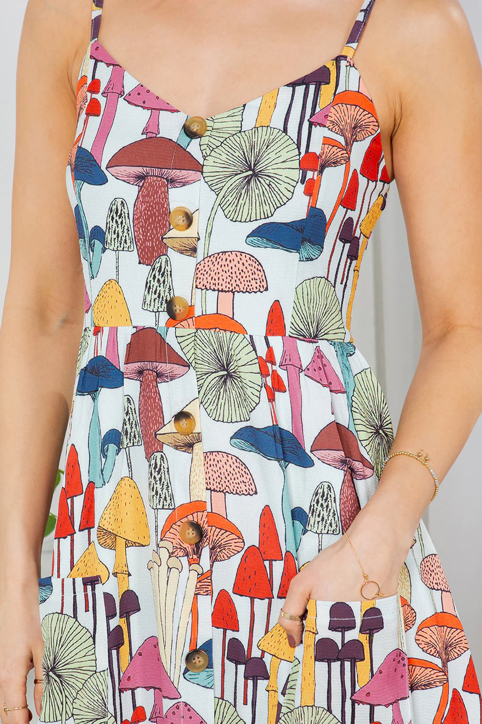 Whimsical Mushroom Cami Dress