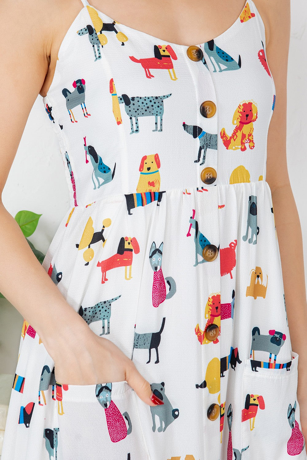 Colorful Dog Cami Dress