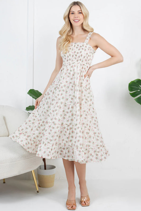 Embroidery Detail Floral Dress