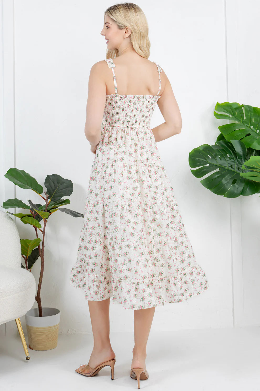 Embroidery Detail Floral Dress