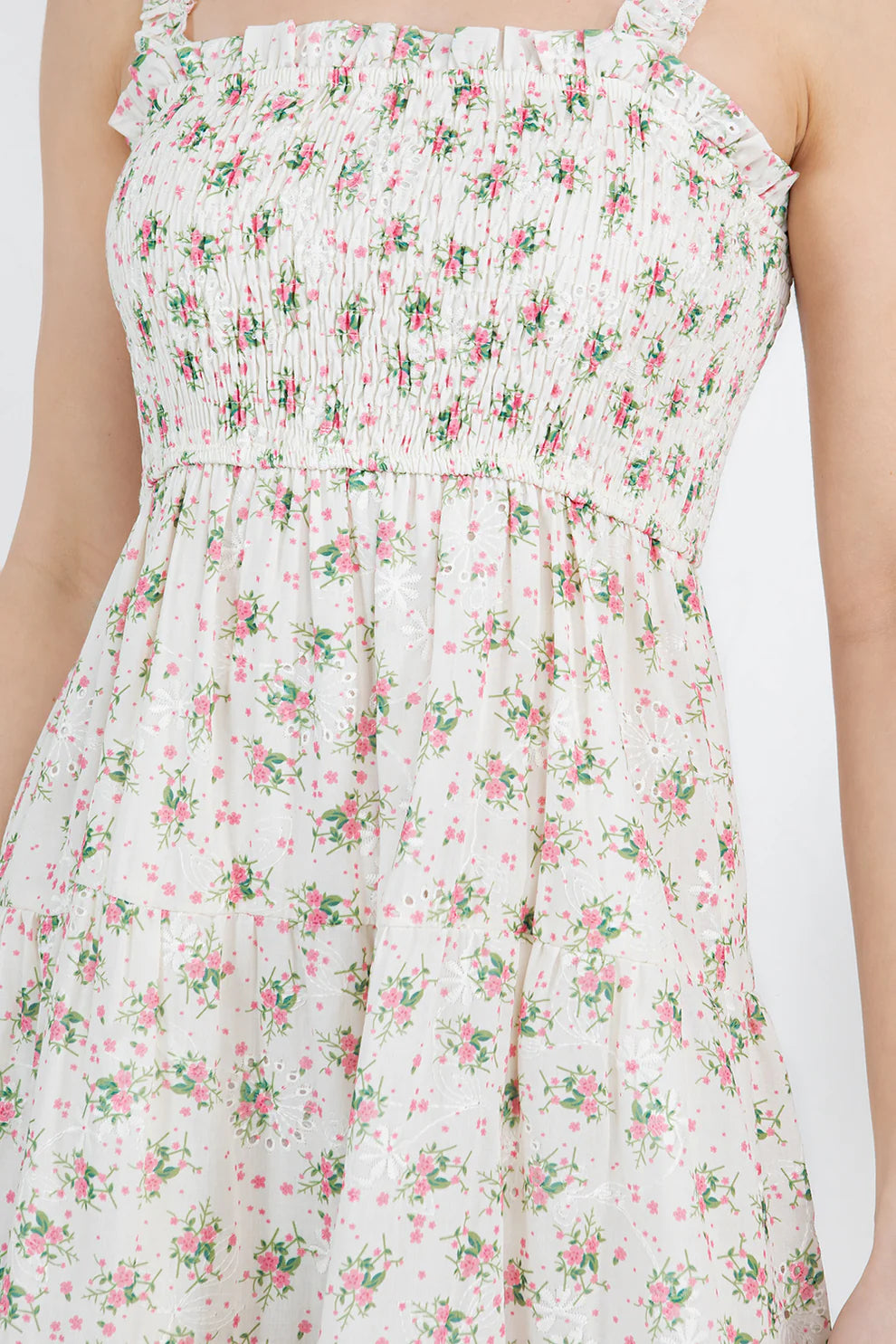 Embroidery Detail Floral Dress