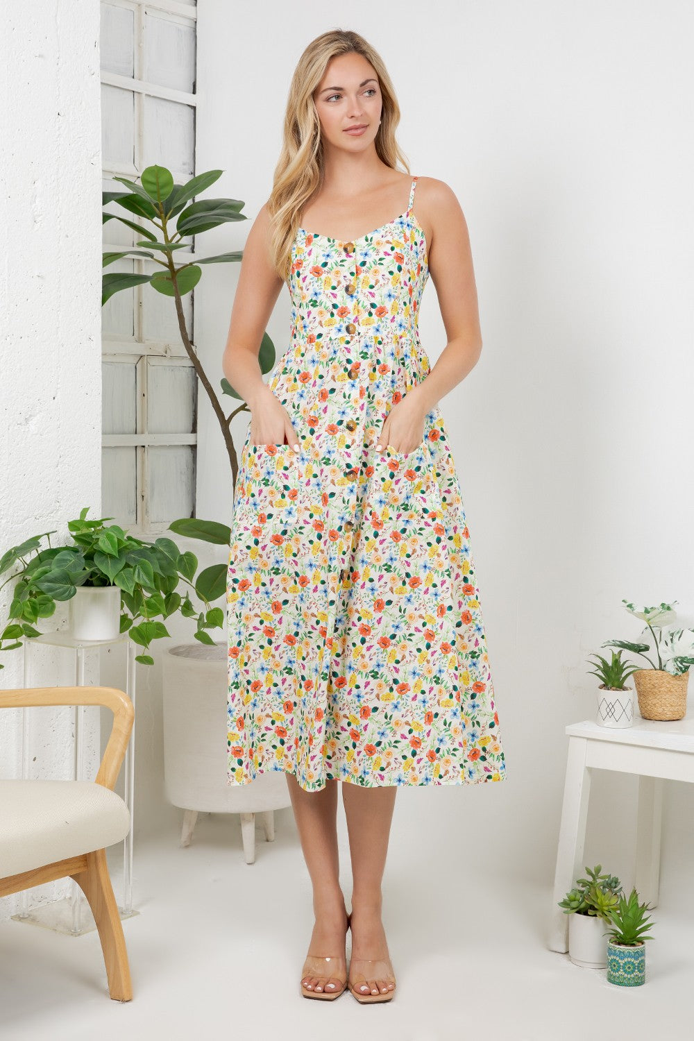 Colorful Floral Cami Dress
