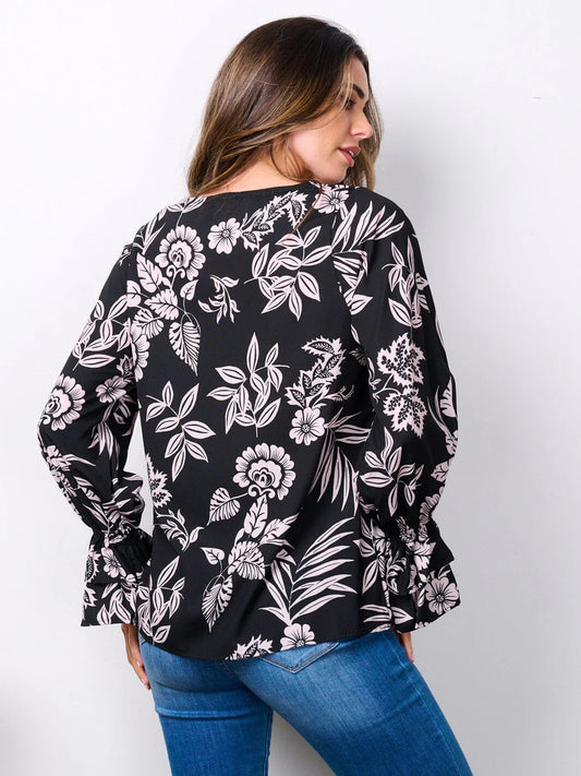 Ruffle Sleeve Floral Top