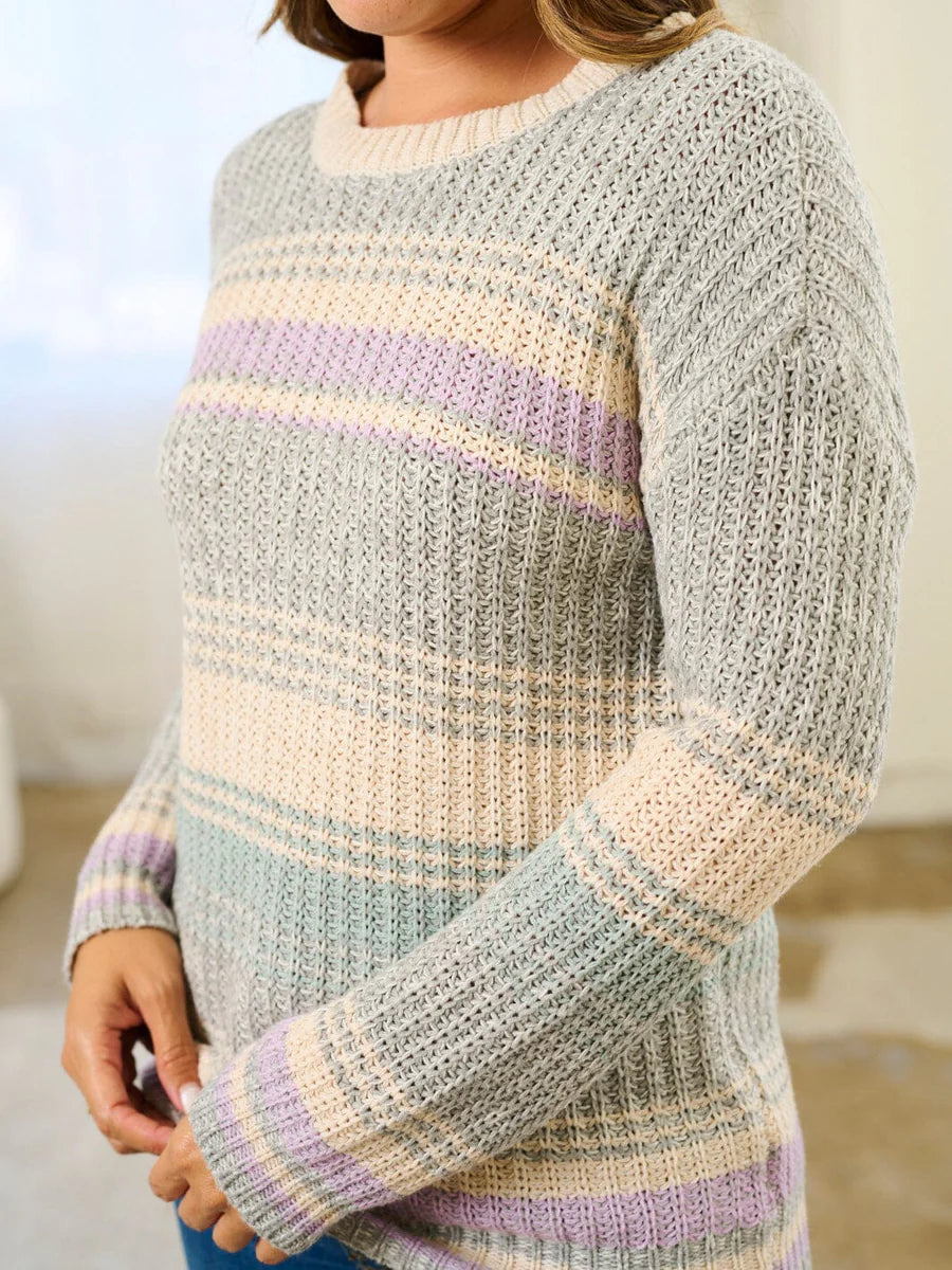 Pastel Colorblock Stripe Sweater