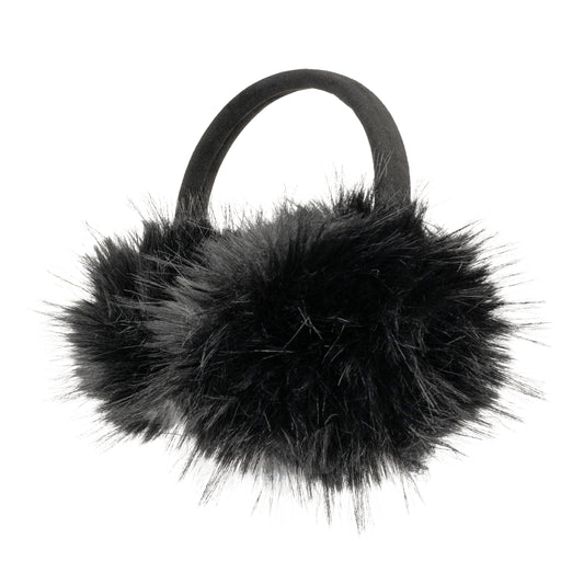 Fluffy Faux Fur Earmuffs - Black