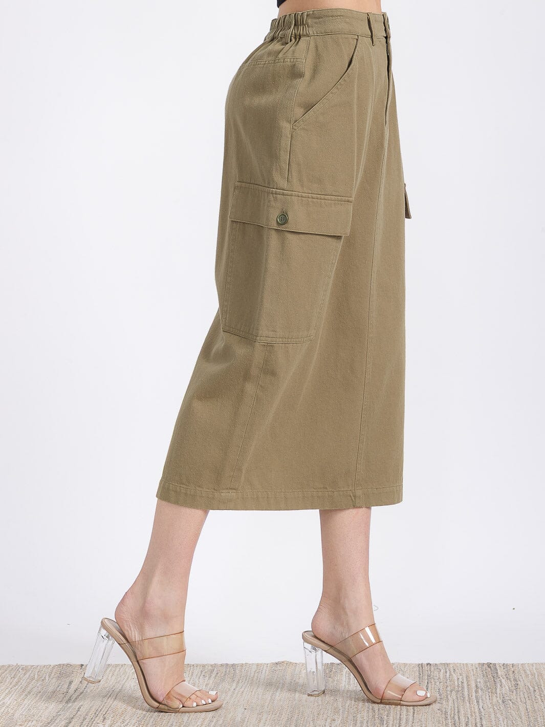 Cargo Pockets Denim Skirt