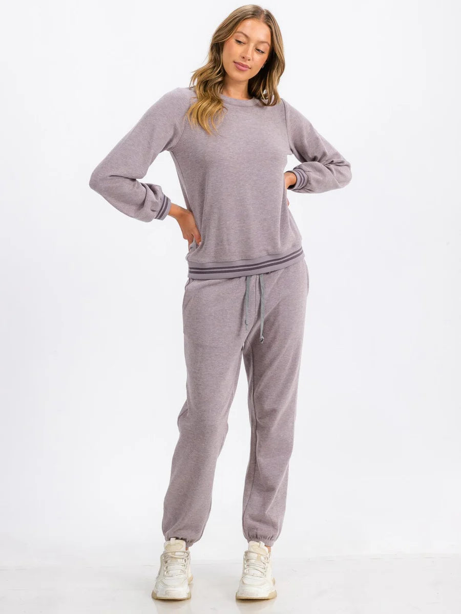 Trim Detail Sweatshirt - Lavender