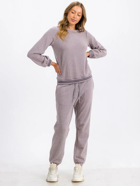 Trim Detail Sweatshirt - Lavender