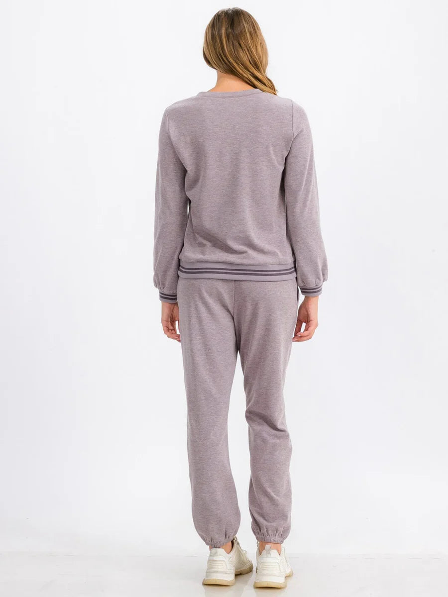 Trim Detail Sweatshirt - Lavender