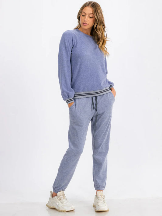 Trim Detail Sweatshirt - Blue