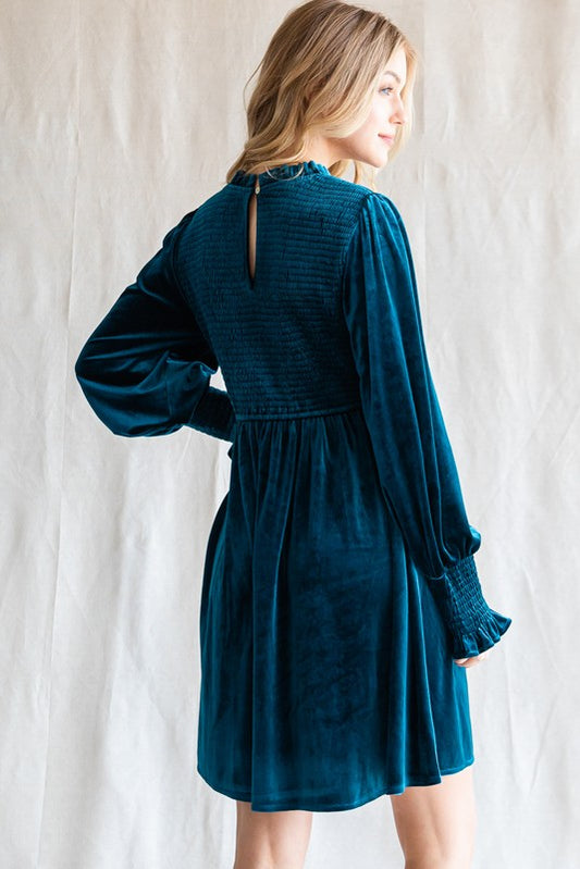 Velvet Smocked Dress