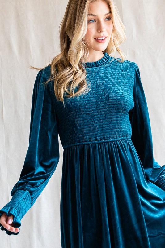 Velvet Smocked Dress