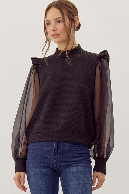 Textured Black Top