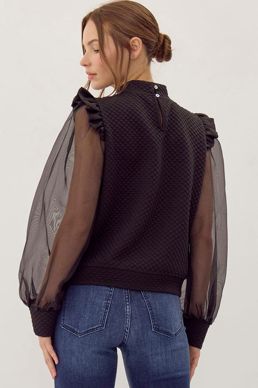 Textured Black Top