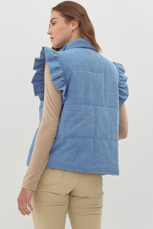 Quilted Denim Vest