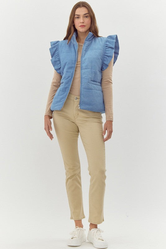 Quilted Denim Vest