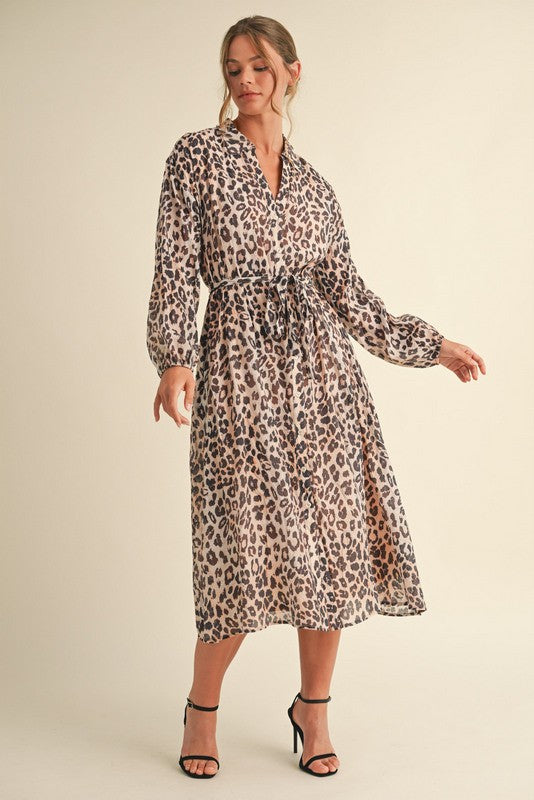 Leopard Chiffon Dress