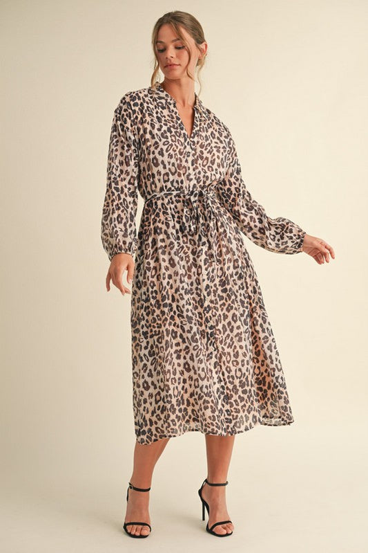 Leopard Chiffon Dress