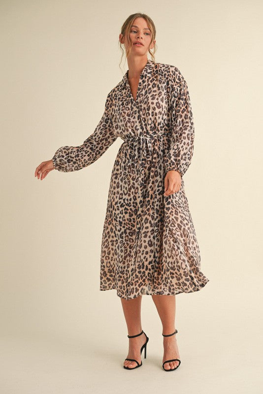 Leopard Chiffon Dress