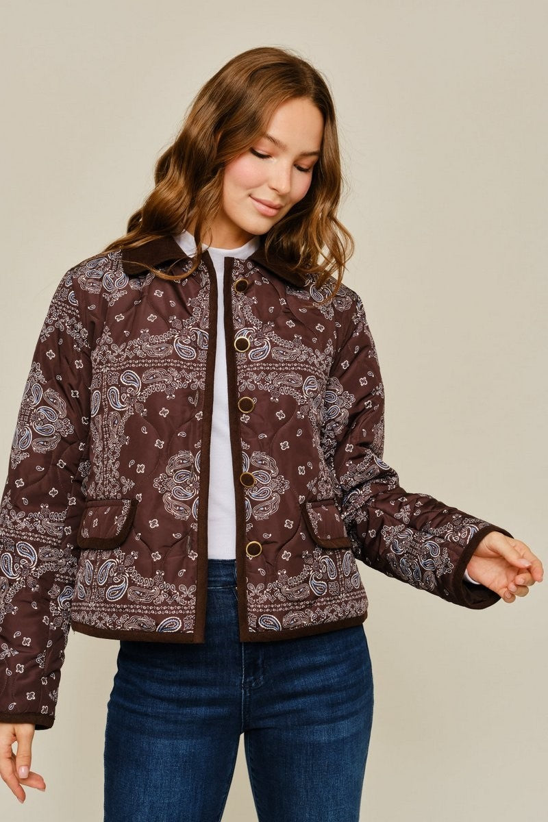 Button Down Paisley Jacket