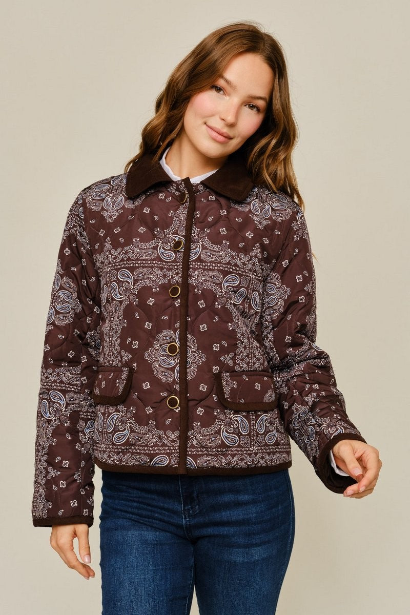 Button Down Paisley Jacket