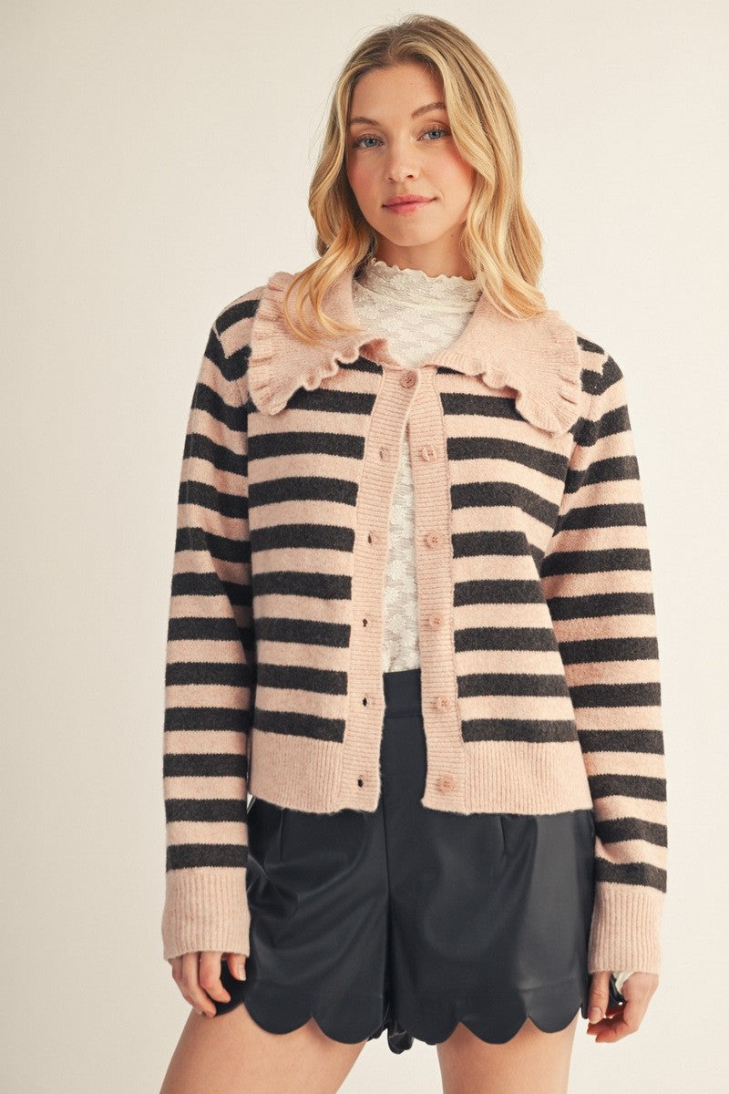 Ruffle Collar Cardigan