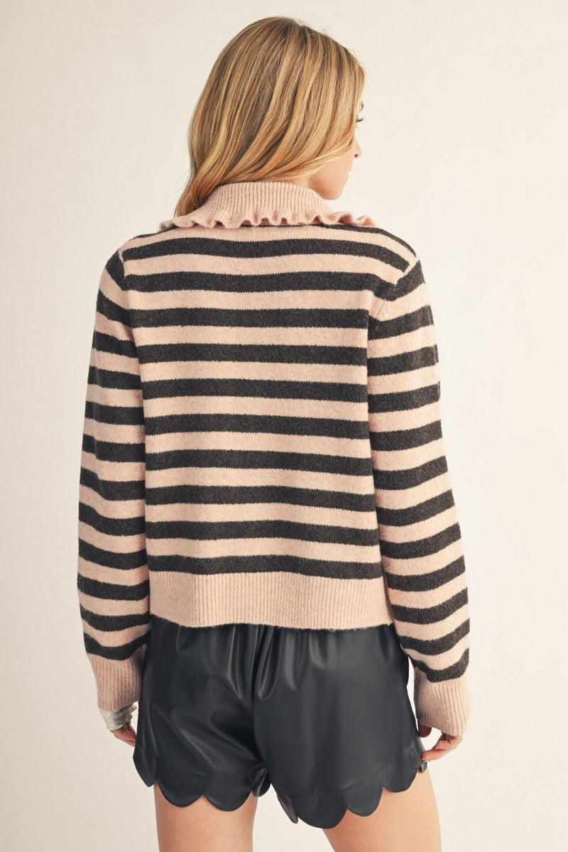 Ruffle Collar Cardigan