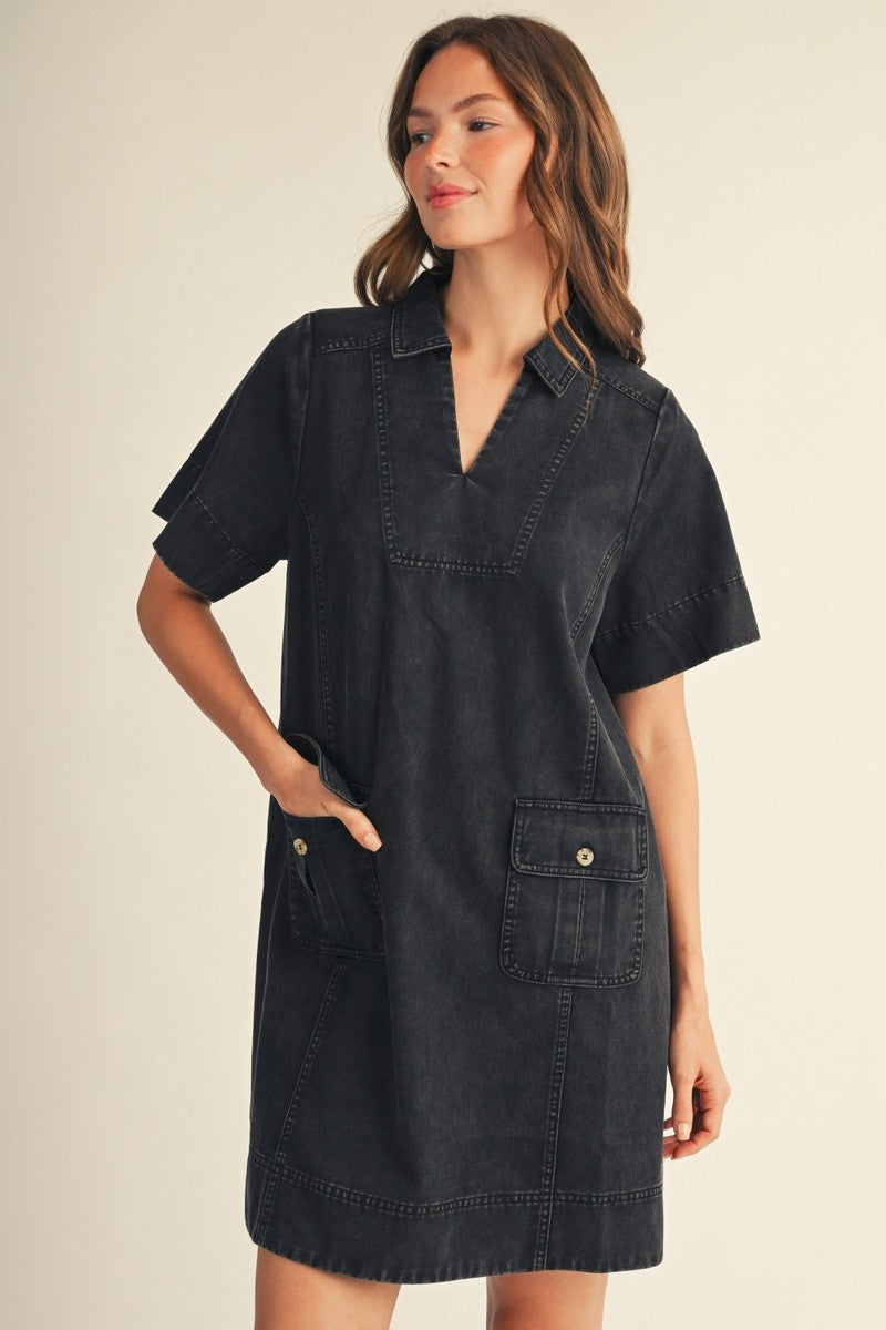 Denim Shift Mini Dress