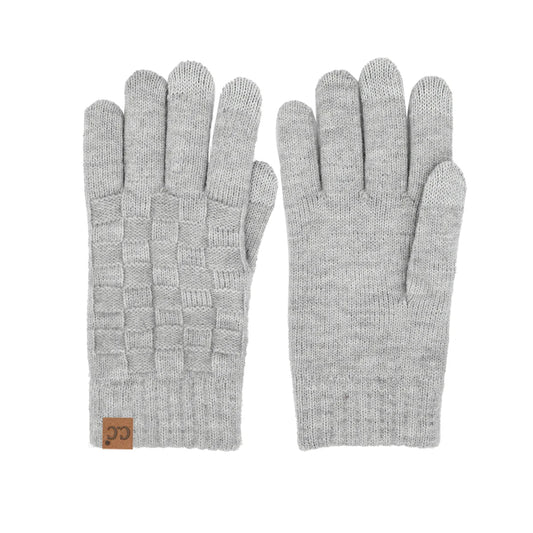 Woven Checkered Glove - Light Gray