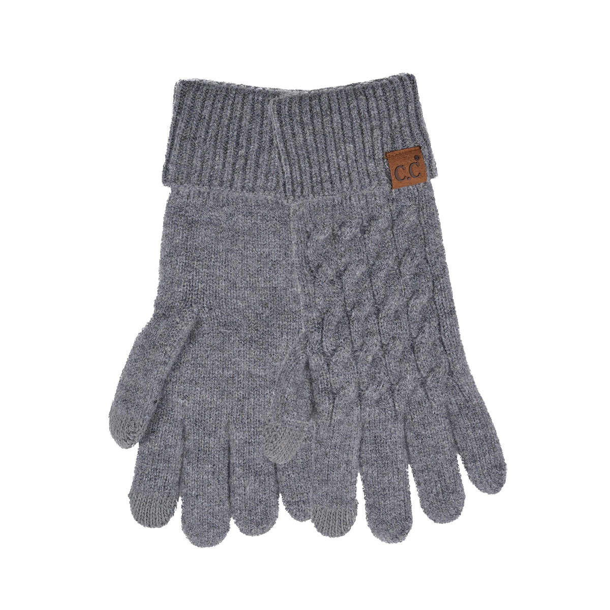 Cable Knit Gloves - Dark Gray