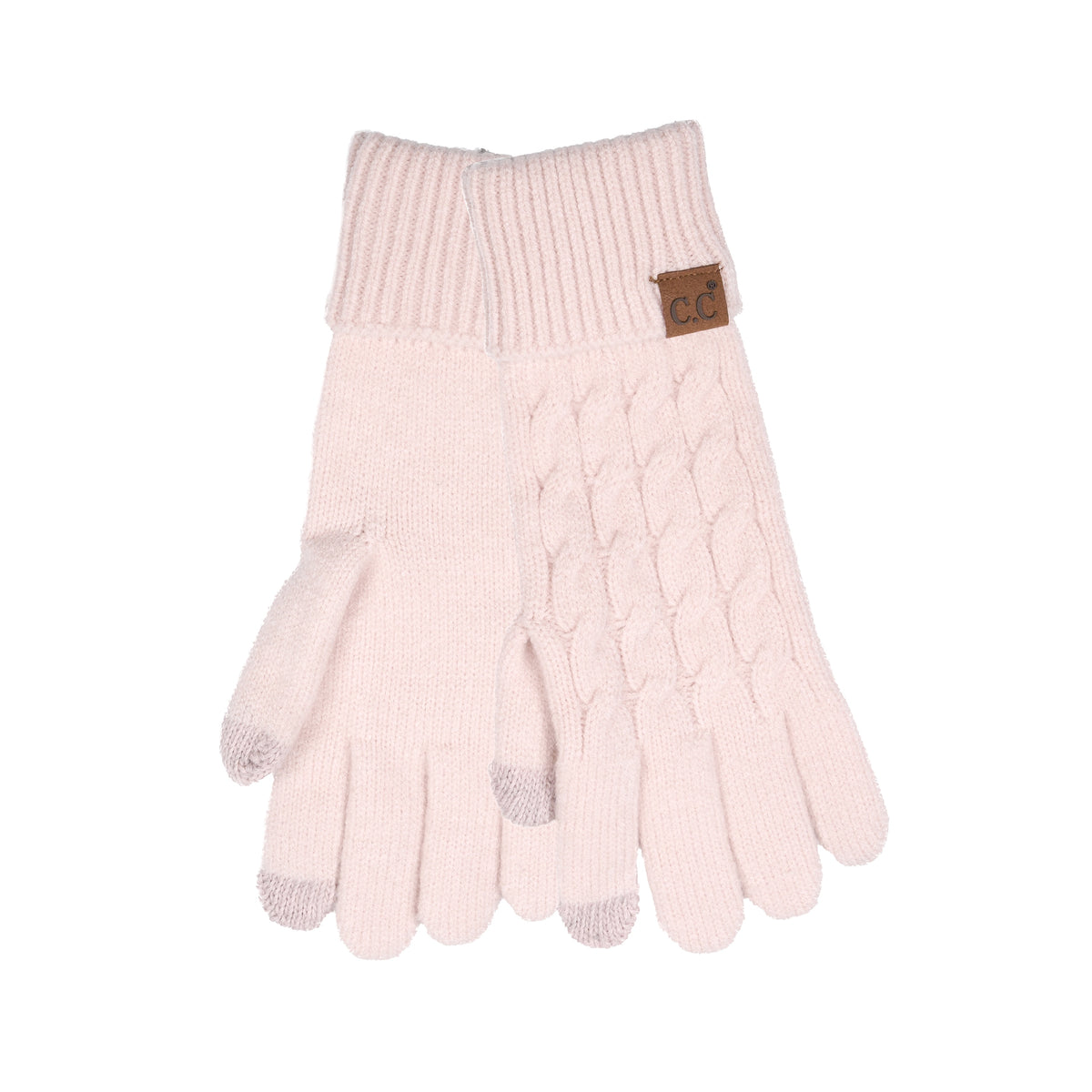 Cable Knit Gloves - Rose