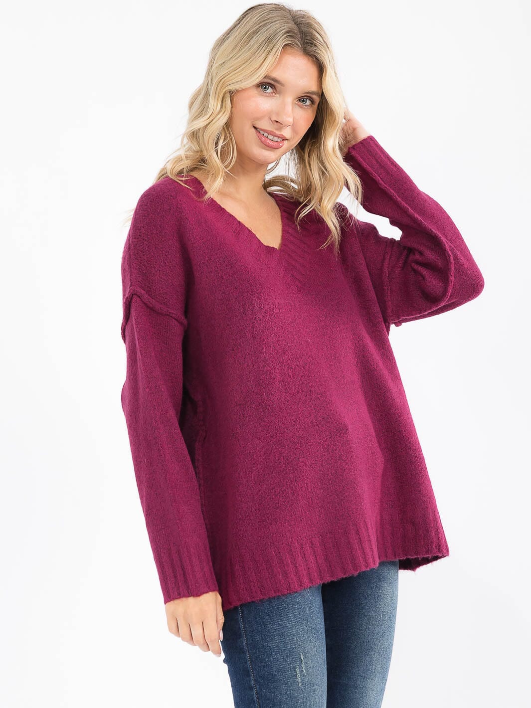 V Neck Pullover Sweater