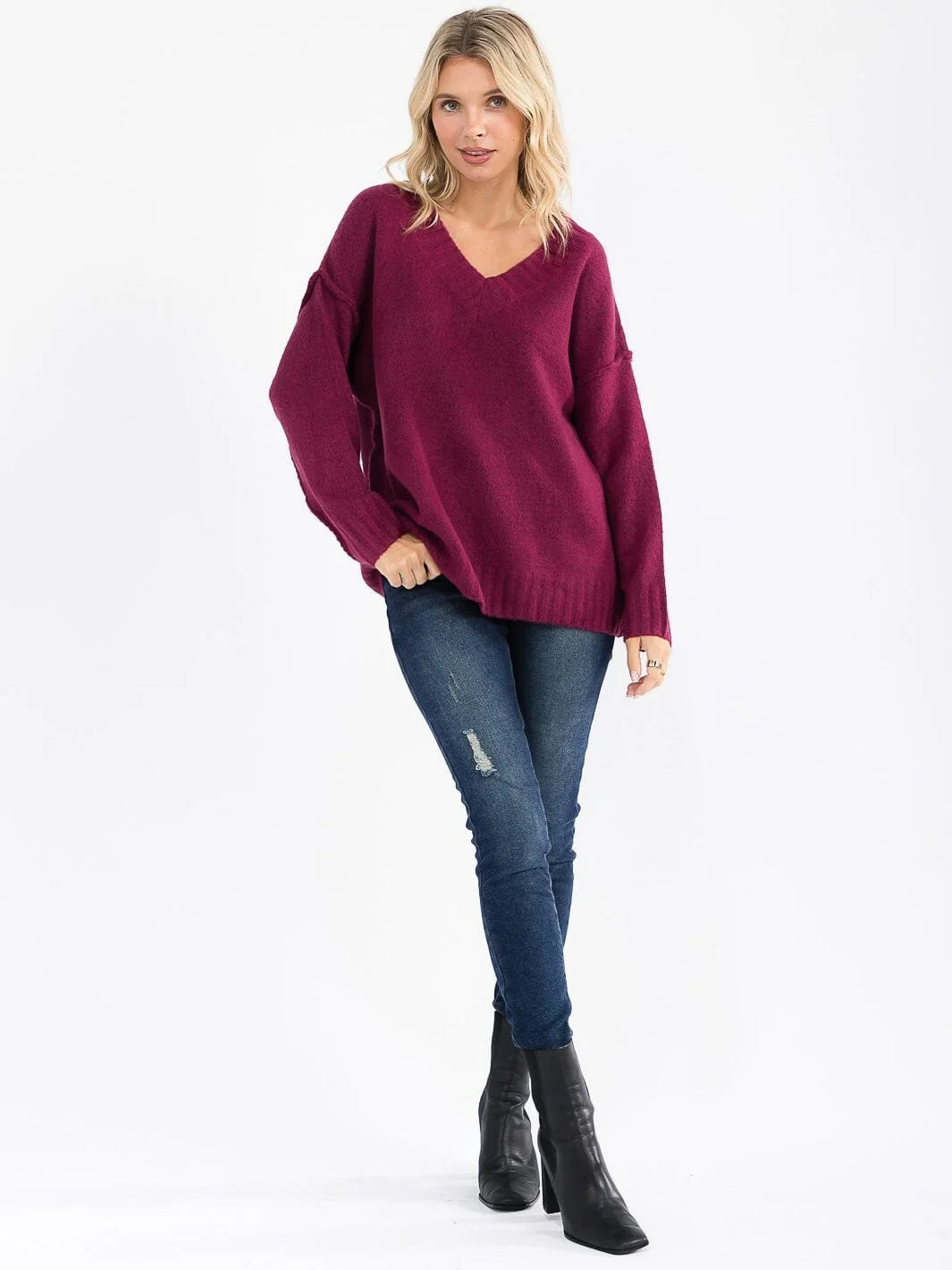 V Neck Pullover Sweater