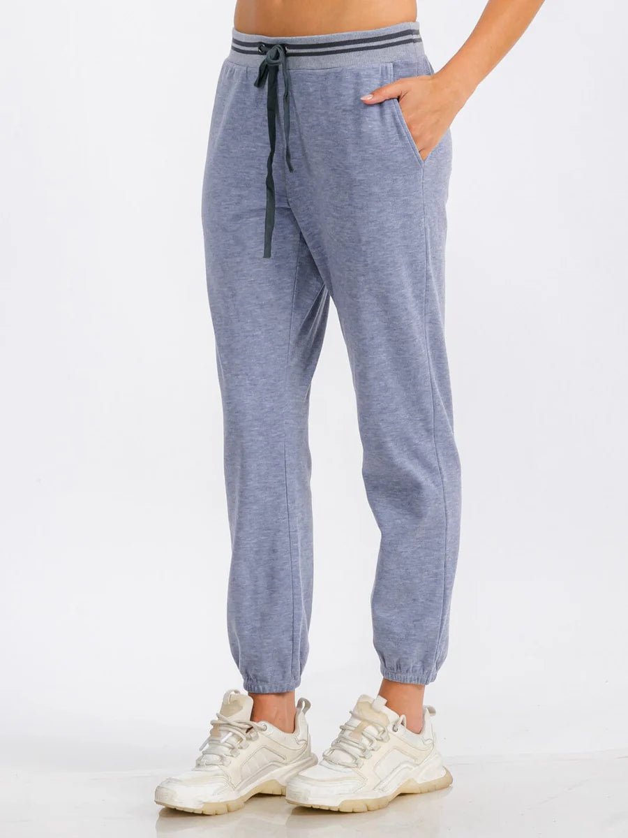 Elastic Waist Jogger Sweatpants - Blue